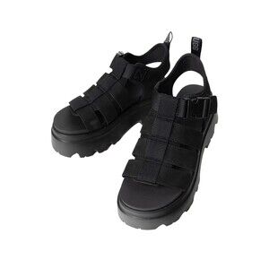 UGG WOMENS SIZE 10 BLACK UGG CORA GLADIATOR PLATFORM SANDALS NEW